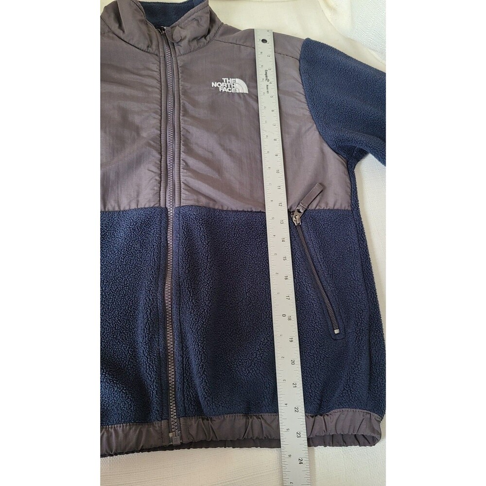The North Face Denali Fleece Jacket Boys Large Blue Gray Polartec Full Zip - Picture 7 of 9